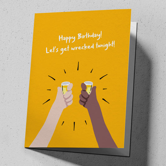 Funny greeting card for birthdays that just went wrong, reading "Cheers!" — FML
