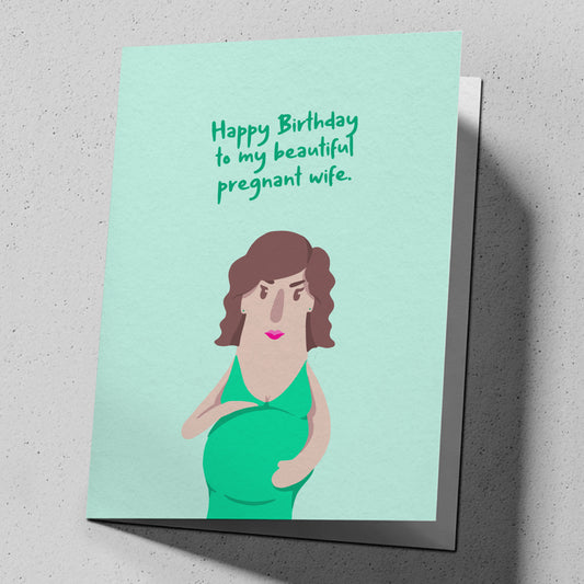 Funny greeting card for birthdays overshadowed by a pregnancy reveal, reading "Help" — FML